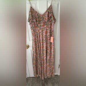 Off shoulder floral bridesmaid dress